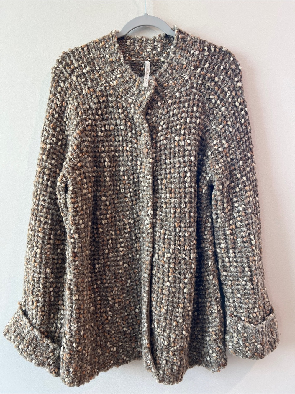Leo & Nicole Multi-Tone Teddy Jacket in Brown & Cream